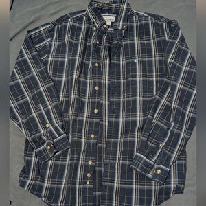 Carhartt Men's Navy Plaid Button Down Shirt
